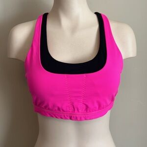 Lululemon Athletica Vibrant Pink Sports Bra with Black Trim